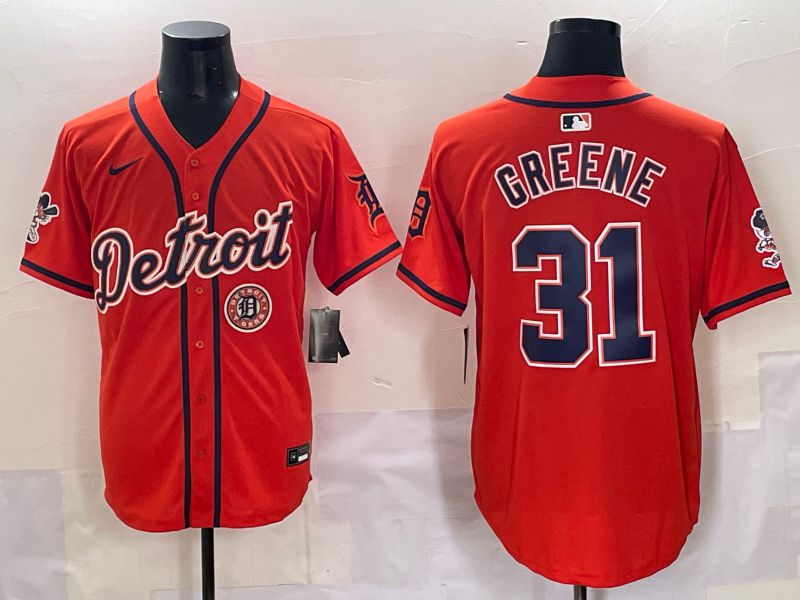 Men 2025 Detroit Tigers #31 Greene Orange Nike MLB Jersey style 7187
